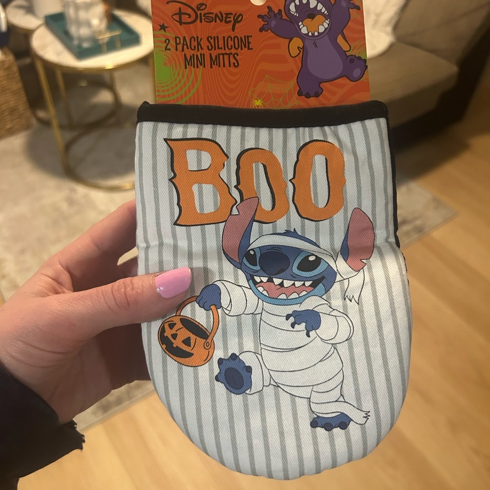 Disney Stitch Halloween Silicone Mini Mitts - Orange, White, and Blue